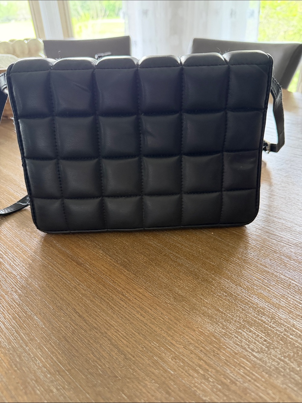 Black Quilted Crossbody Shoulder Bag - Unbranded